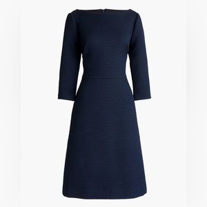 J. Crew Boatneck sheath dress in matelassé blue sz 2